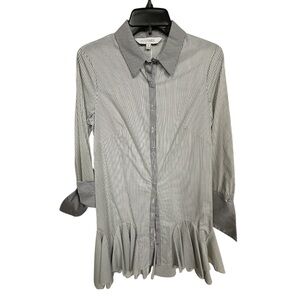 Intermix Divia Poplin Striped Mini Shirt Dress SM